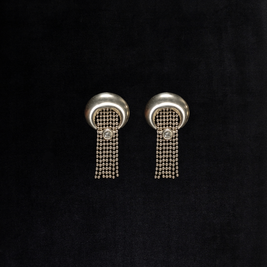 Vintage Sterling Silver Arc Fringe Earrings