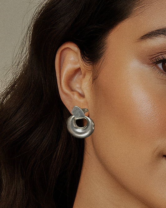 Vintage Sterling Silver Door Knocker Earrings