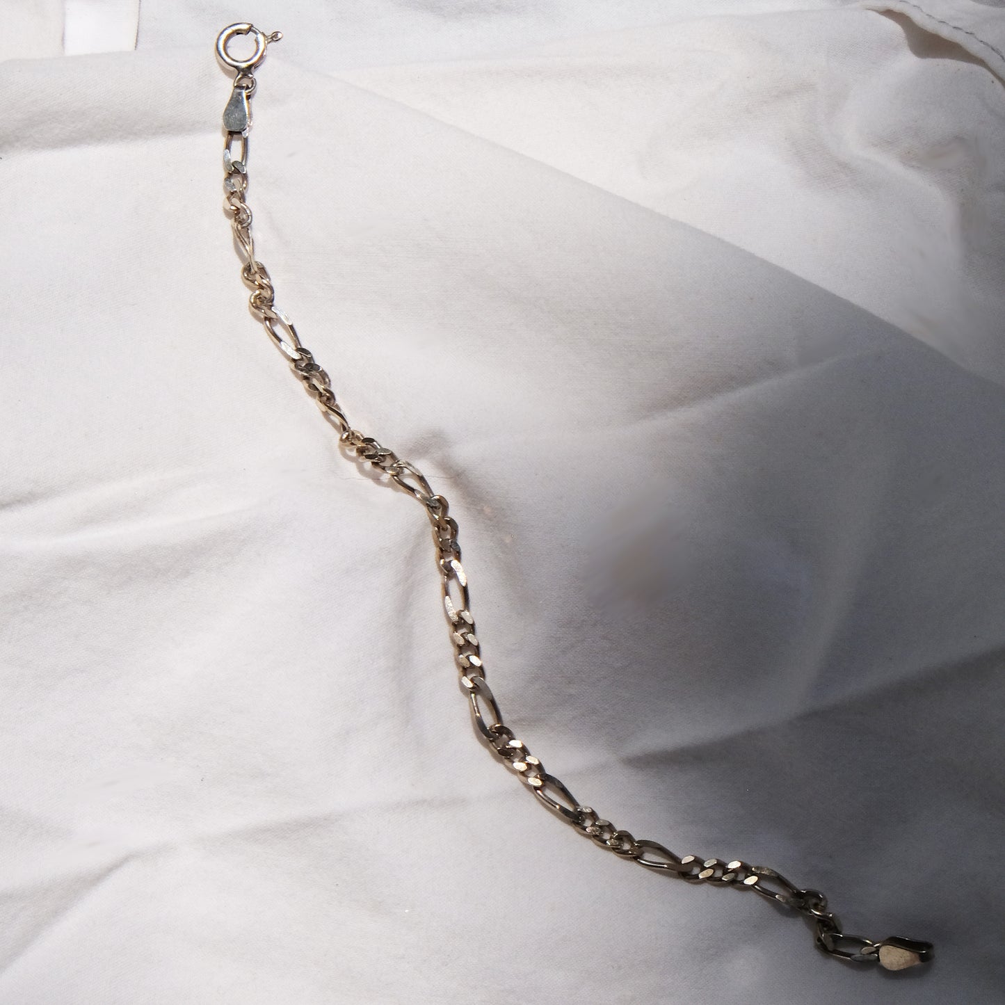 Vintage Sterling Silver Figaro Chain Bracelet