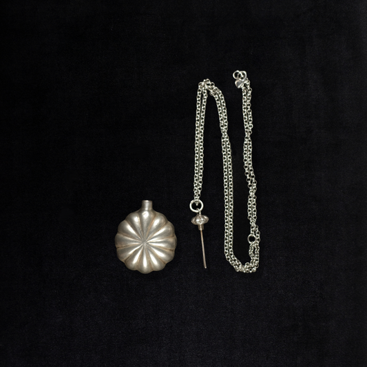 Vintage Sterling Silver Fluted Perfume Necklace