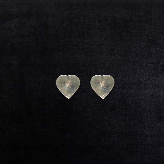 Vintage Sterling Silver Puffy Heart Earrings