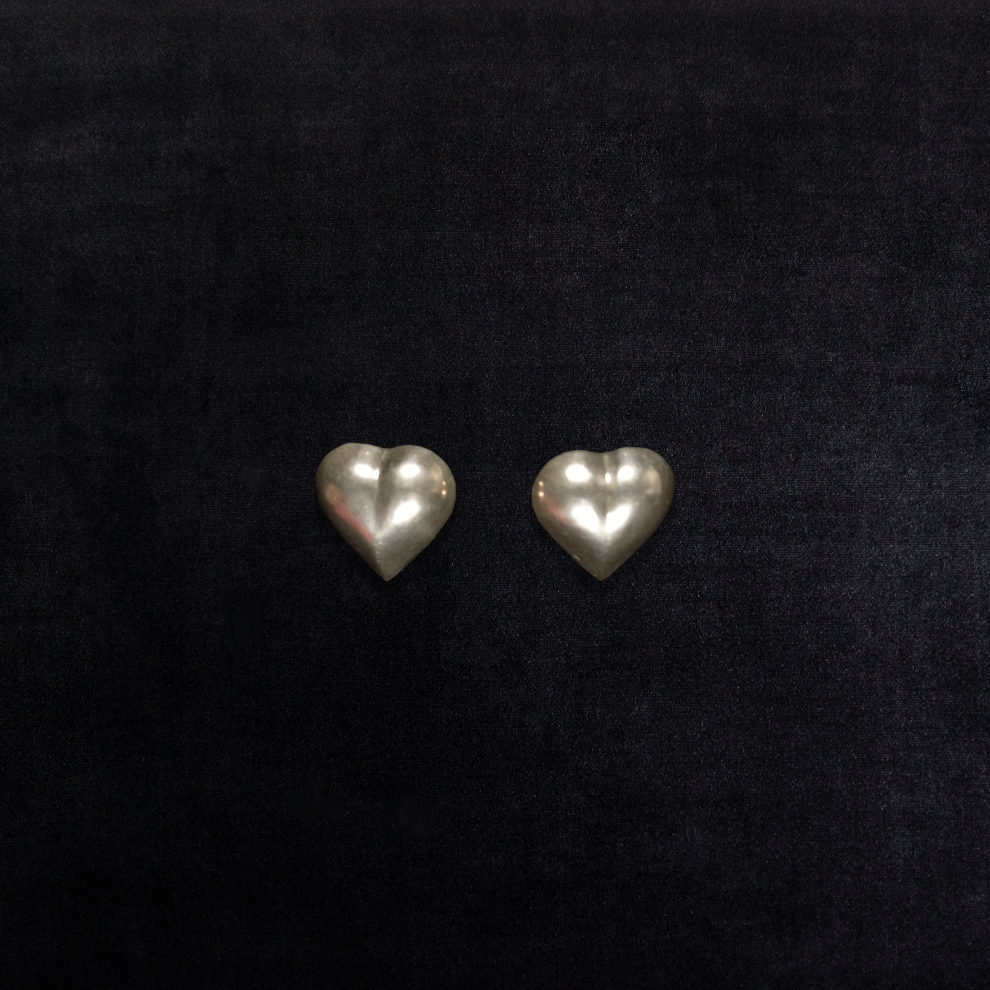 Vintage Sterling Silver Puffy Heart Earrings