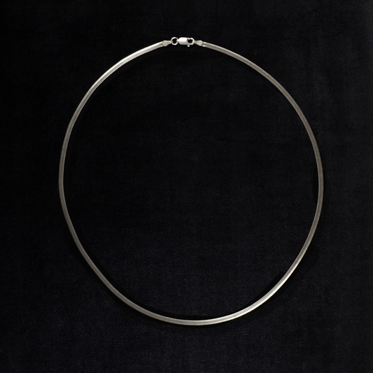 Vintage Sterling Silver Italian Herringbone Necklace