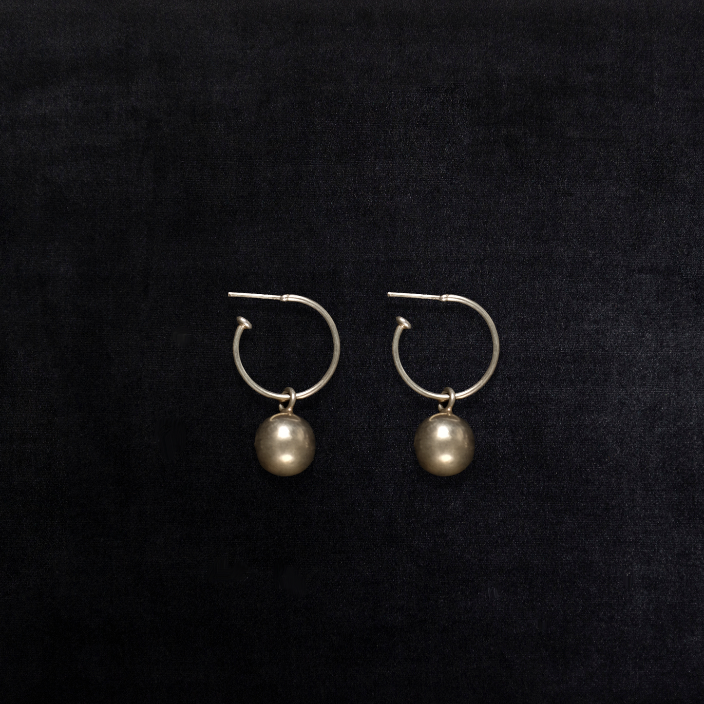 Vintage Sterling Silver Charm Hoop Earrings