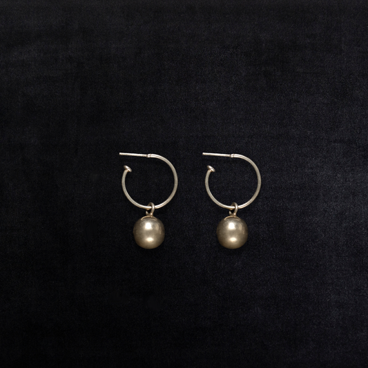 Vintage Sterling Silver Charm Hoop Earrings