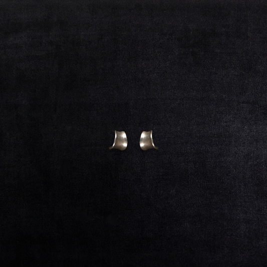 Vintage Sterling Silver Sculptural Huggie Earrings