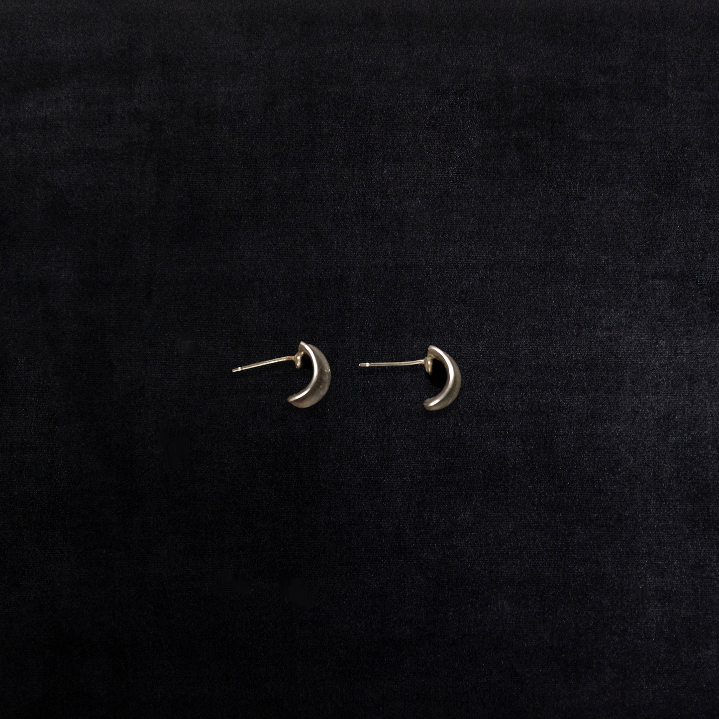 Vintage Sterling Silver Sculptural Huggie Earrings