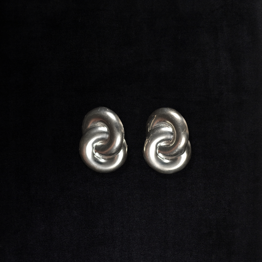 Vintage Sterling Silver Sculptural Modernist Earrings