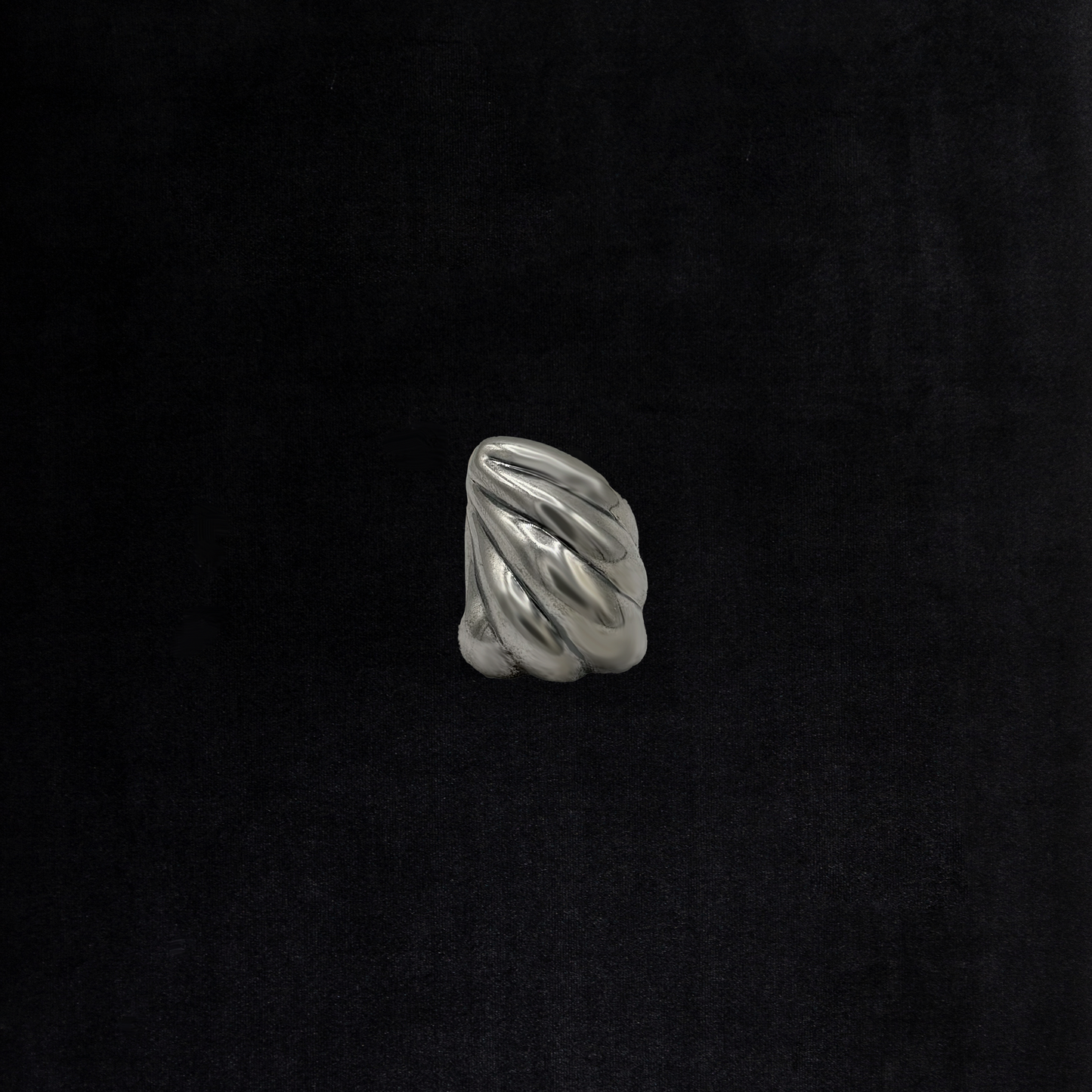 Vintage Sterling Silver Sculptural Ribbed Ring