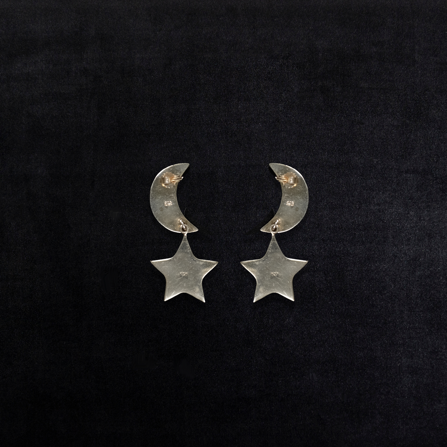 Vintage Sterling Silver Celestial Earrings