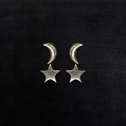 Vintage Sterling Silver Celestial Earrings