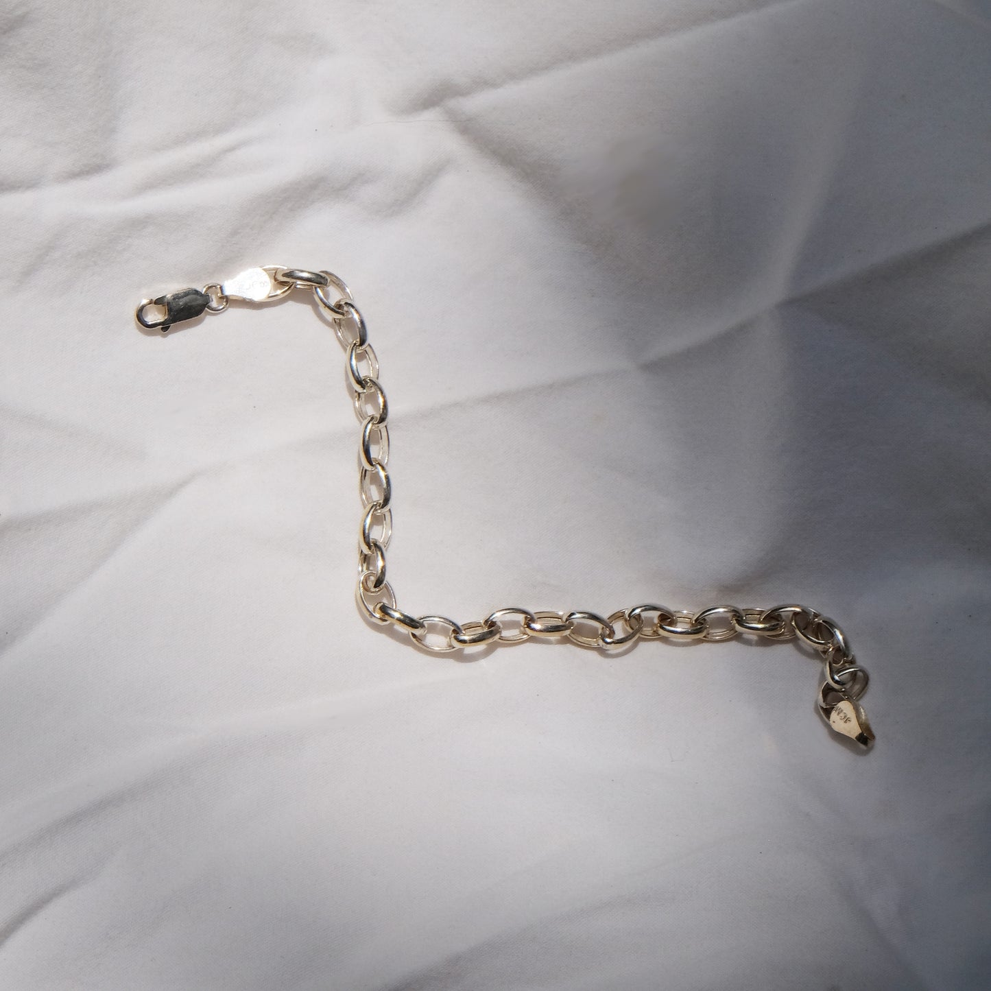 Vintage Sterling Silver Oval Chain Bracelet