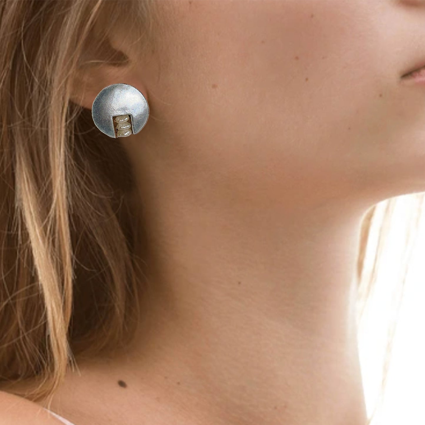 Vintage Sterling Silver Freshwater Pearl Earrings