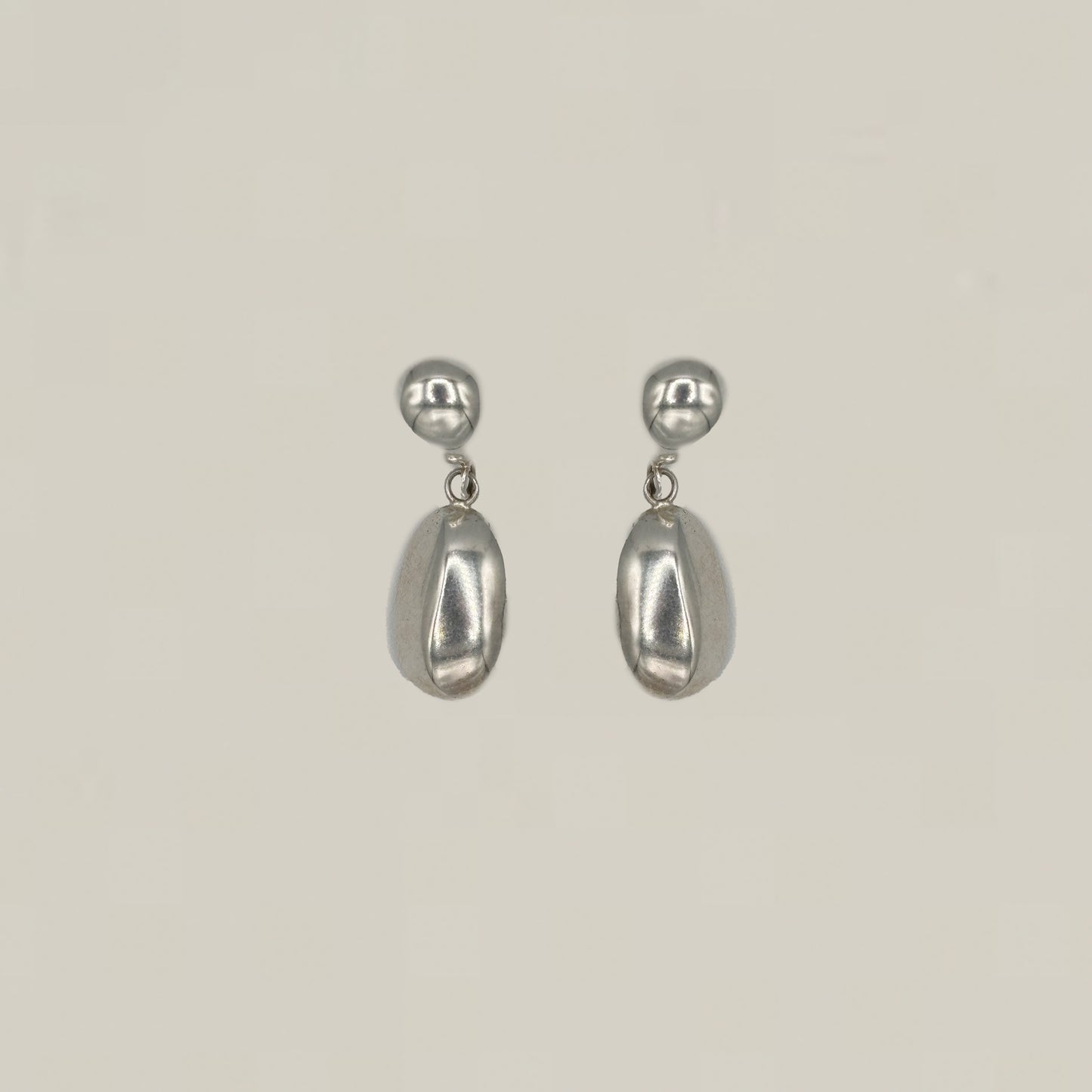 Vintage Silver Pebble Drop Earrings