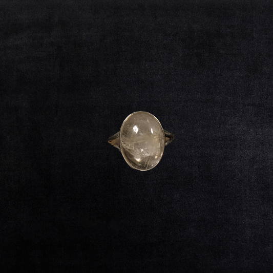 Vintage Sterling Silver Oval Quartz Ring