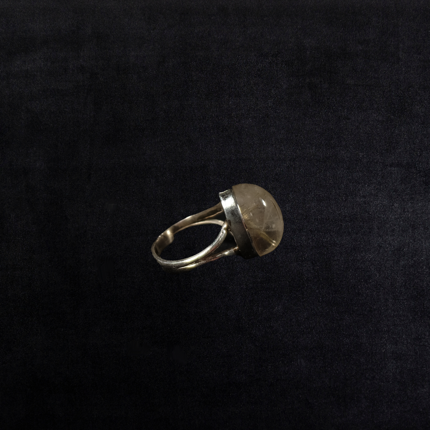 Vintage Sterling Silver Oval Quartz Ring