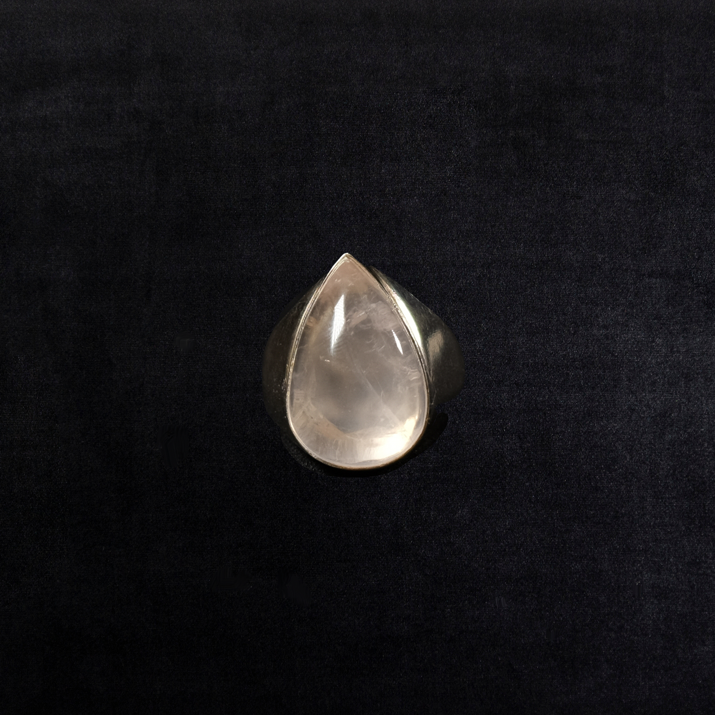 Vintage Sterling Silver Quartz Pear Ring