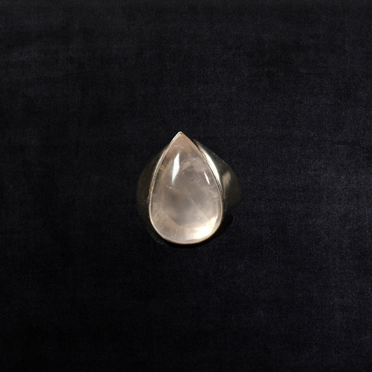 Vintage Sterling Silver Quartz Pear Ring