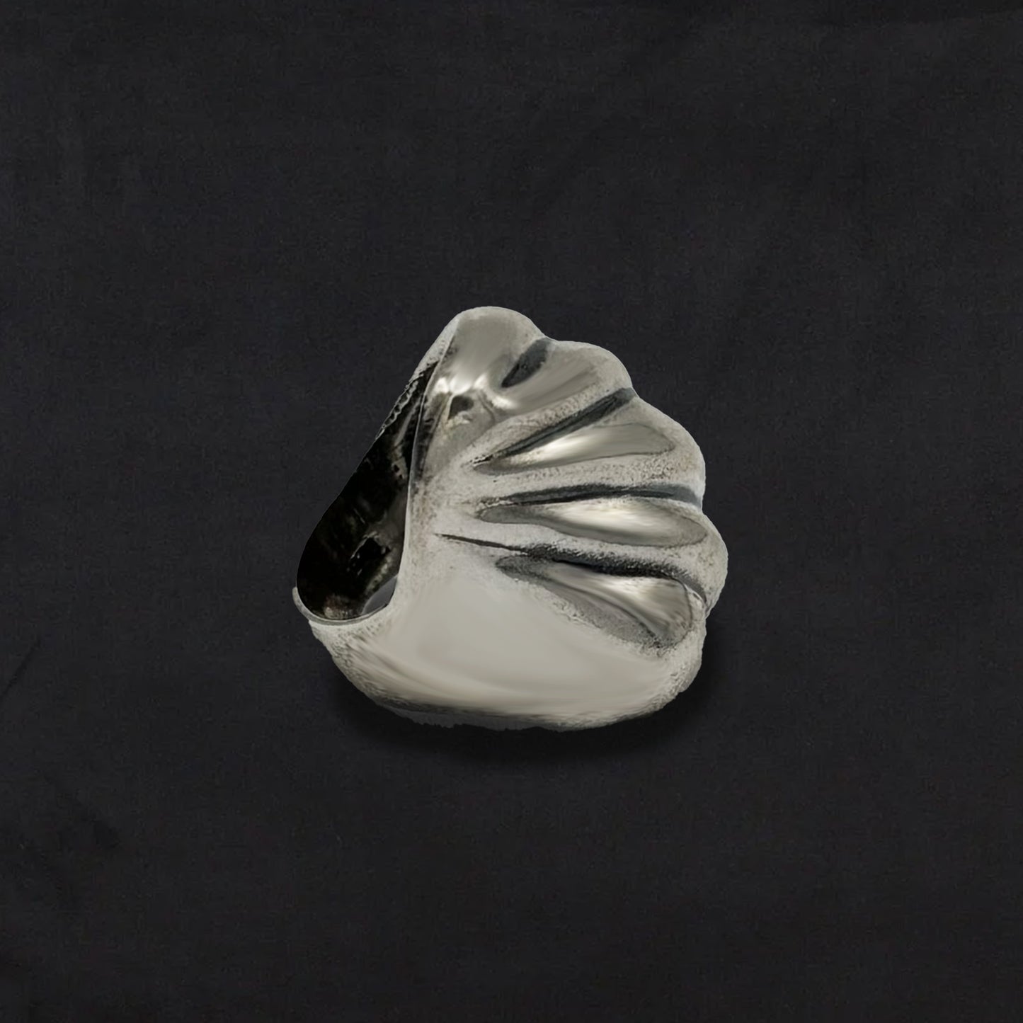 Vintage Sterling Silver Sculptural Ribbed Ring