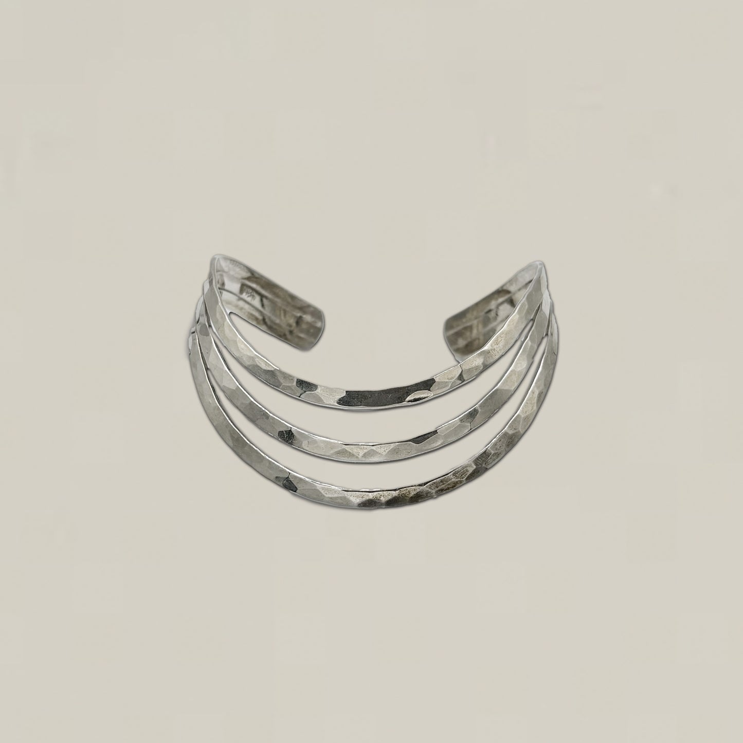 Vintage Sterling Silver Linings Cuff Bracelet