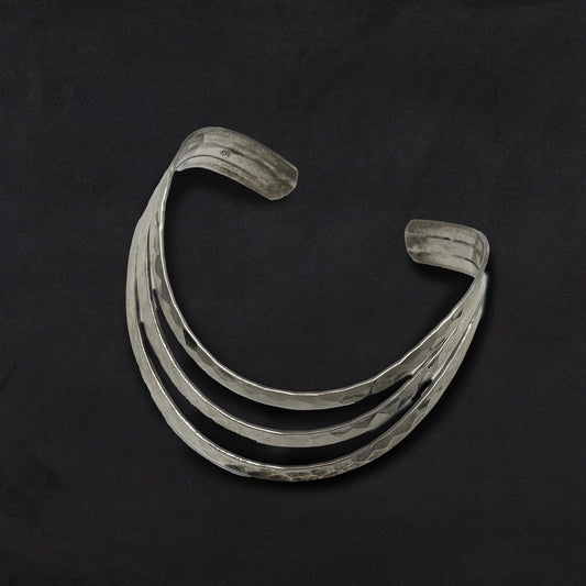 Vintage Sterling Silver Linings Cuff Bracelet