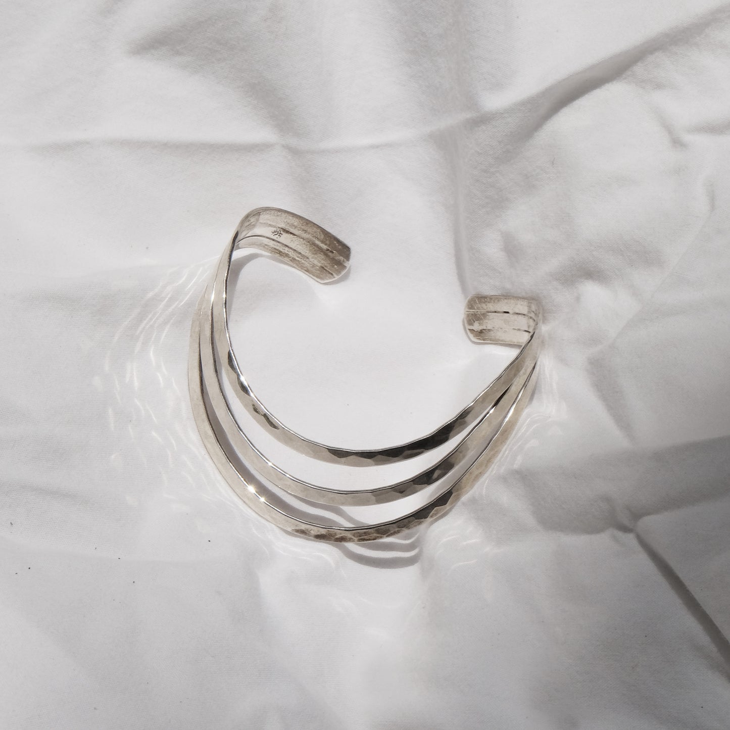 Vintage Sterling Silver Linings Cuff Bracelet