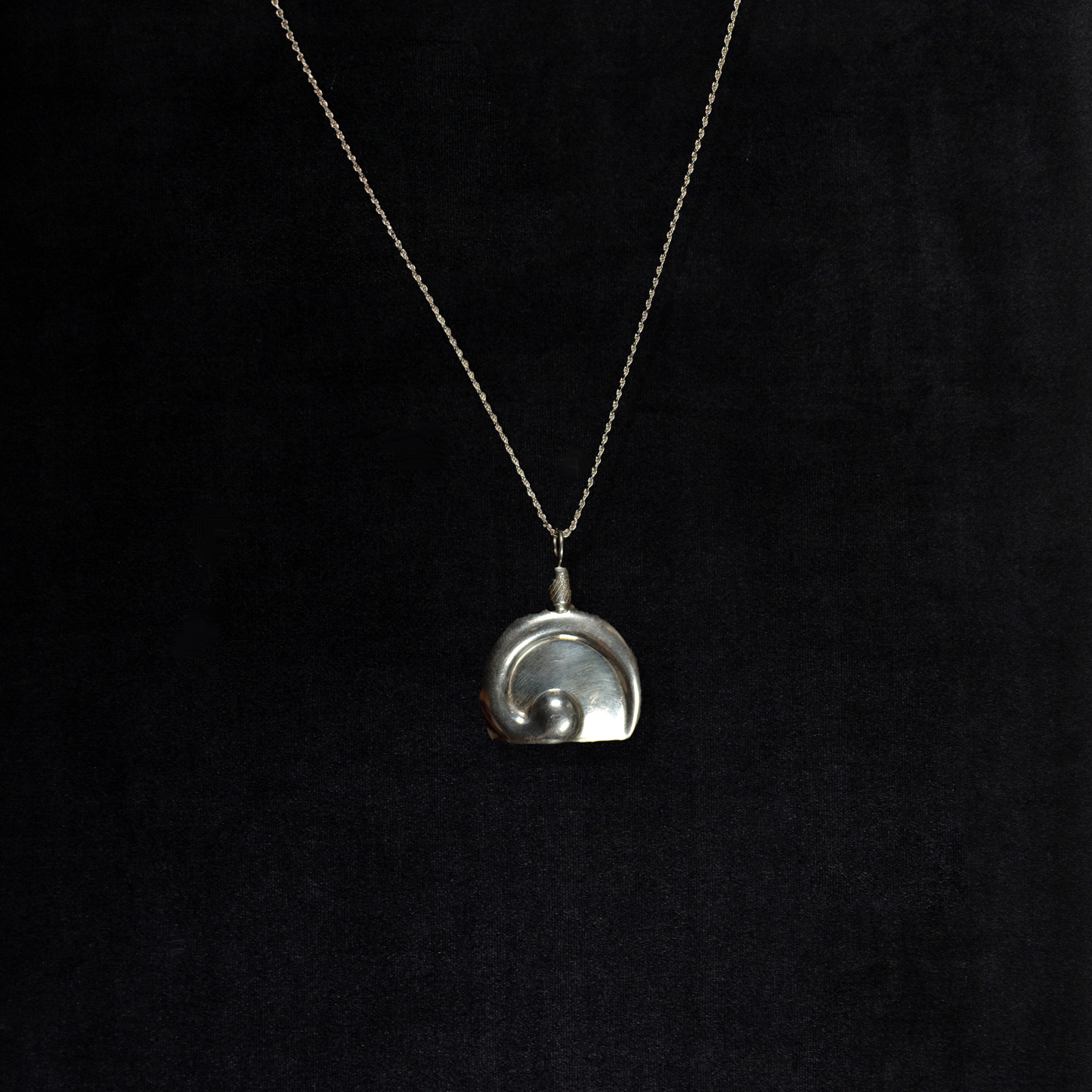 Vintage Sterling Silver Modernist Perfume Necklace