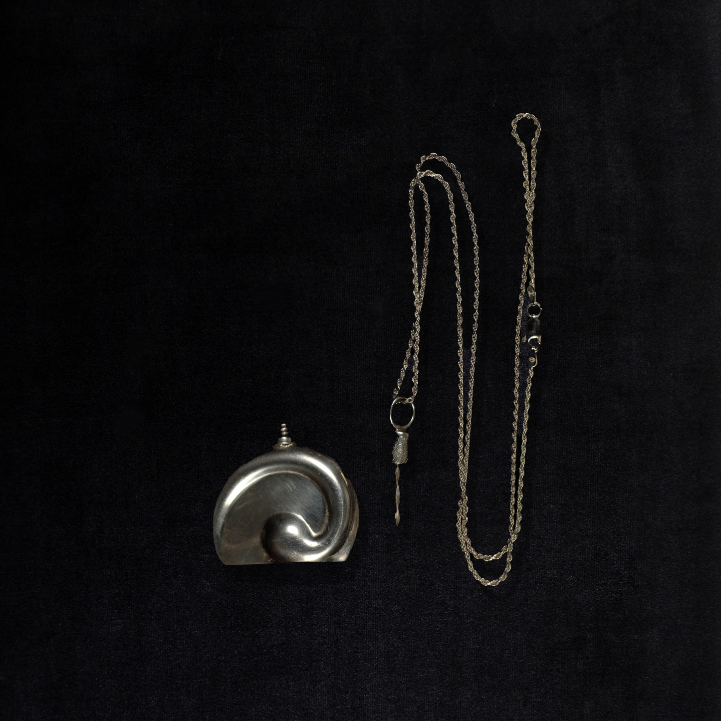 Vintage Sterling Silver Modernist Perfume Necklace