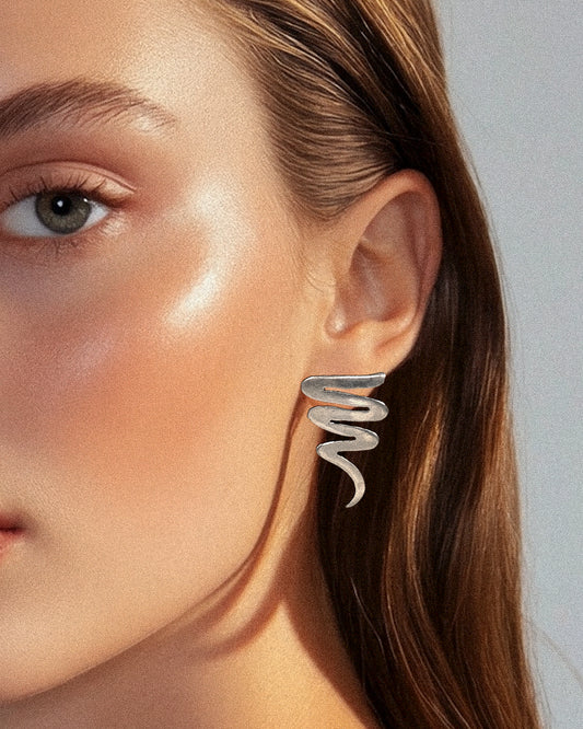 Vintage Sterling Silver Taxco Squiggle Earrings