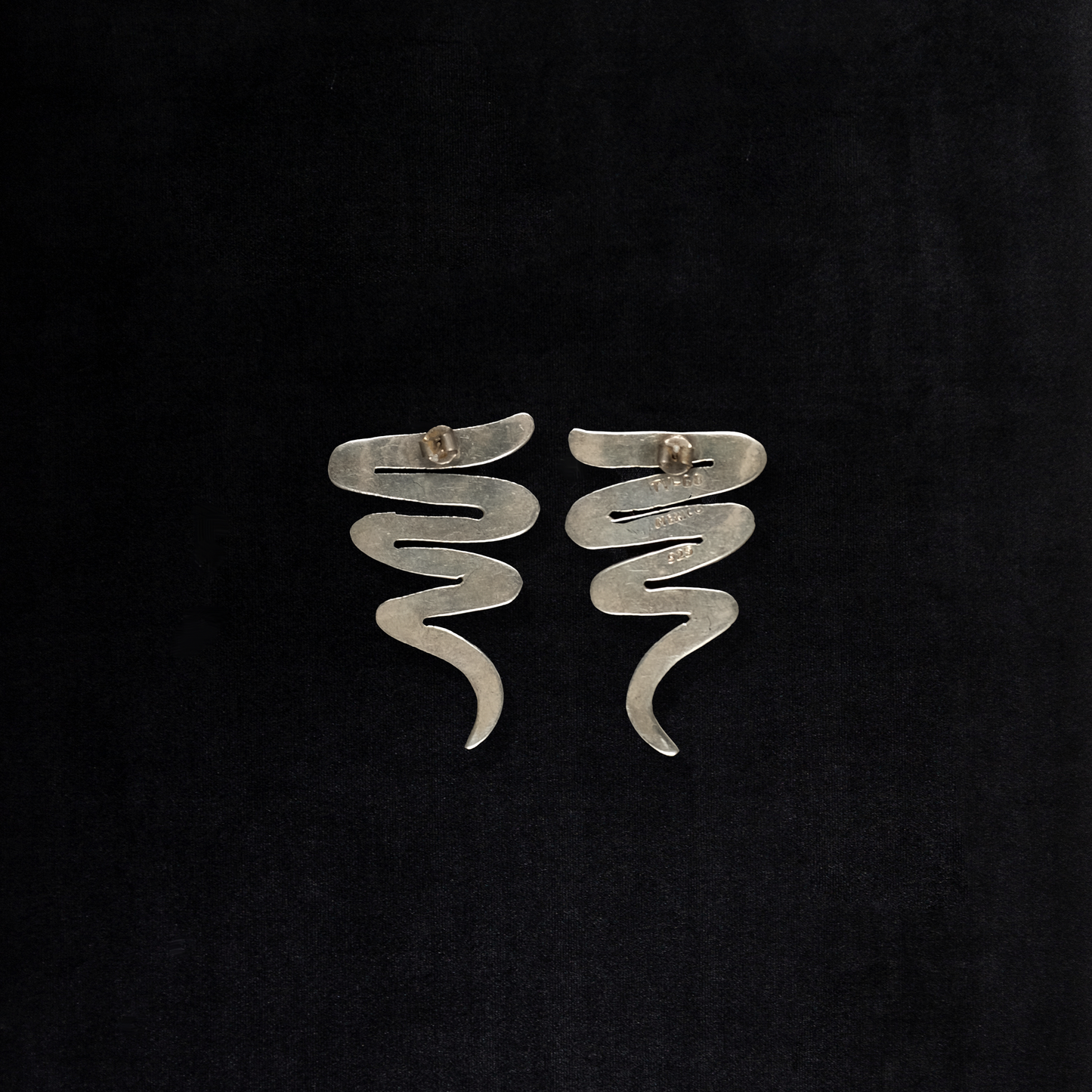 Vintage Sterling Silver Taxco Squiggle Earrings