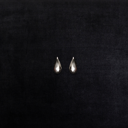 Vintage Sterling Silver Teardrop Stud Earrings