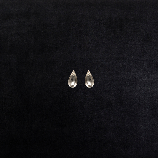 Vintage Sterling Silver Teardrop Stud Earrings