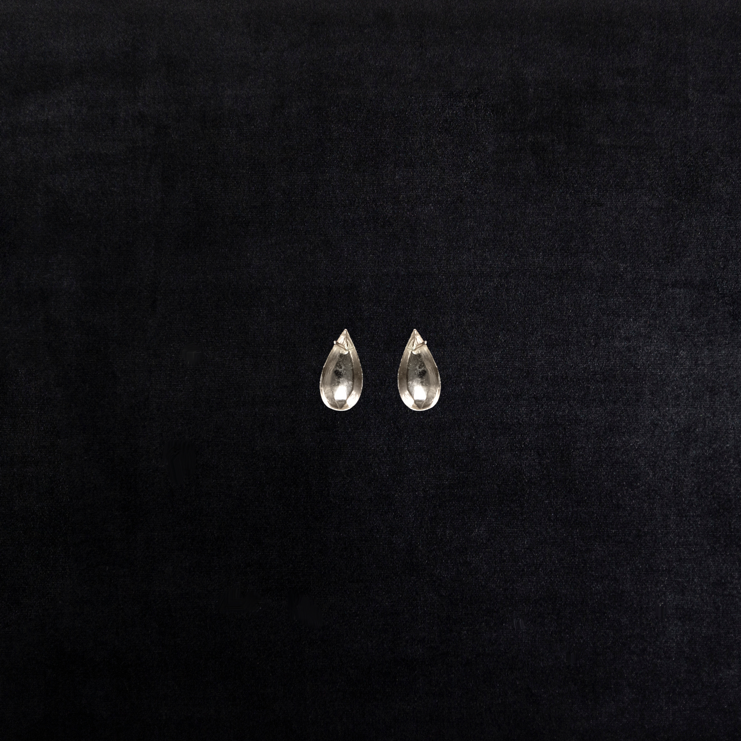 Vintage Sterling Silver Teardrop Stud Earrings