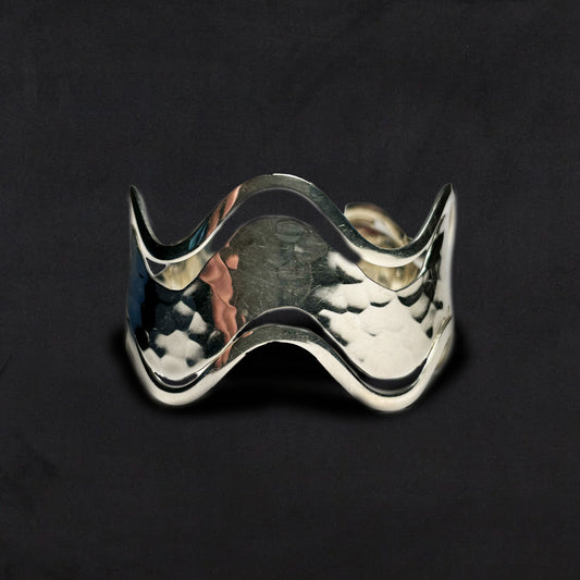 Vintage Sterling Silver Waves Cuff Bracelet