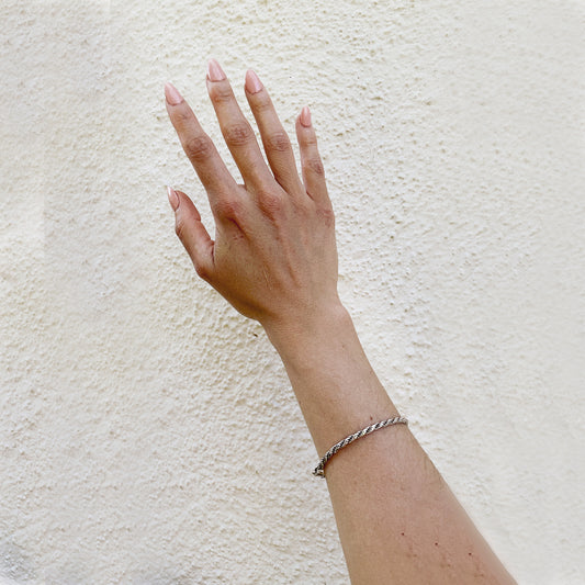 Vintage Sterling Silver Twist Chain Bracelet