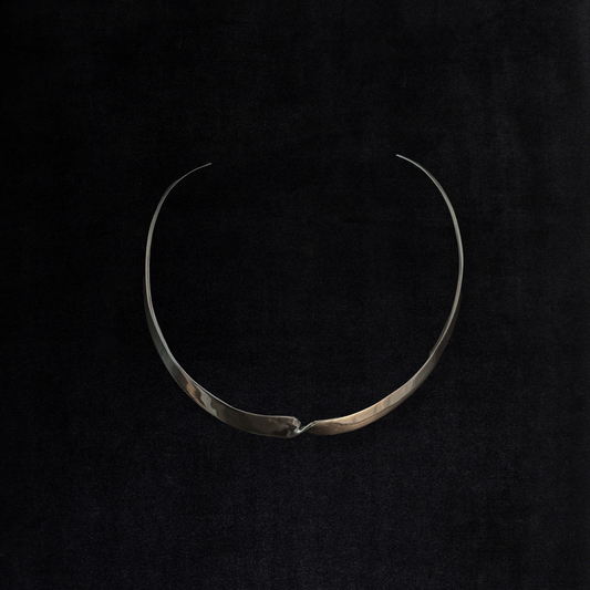 Vintage Sterling Silver Modernist Taxco Twist Collar Necklace