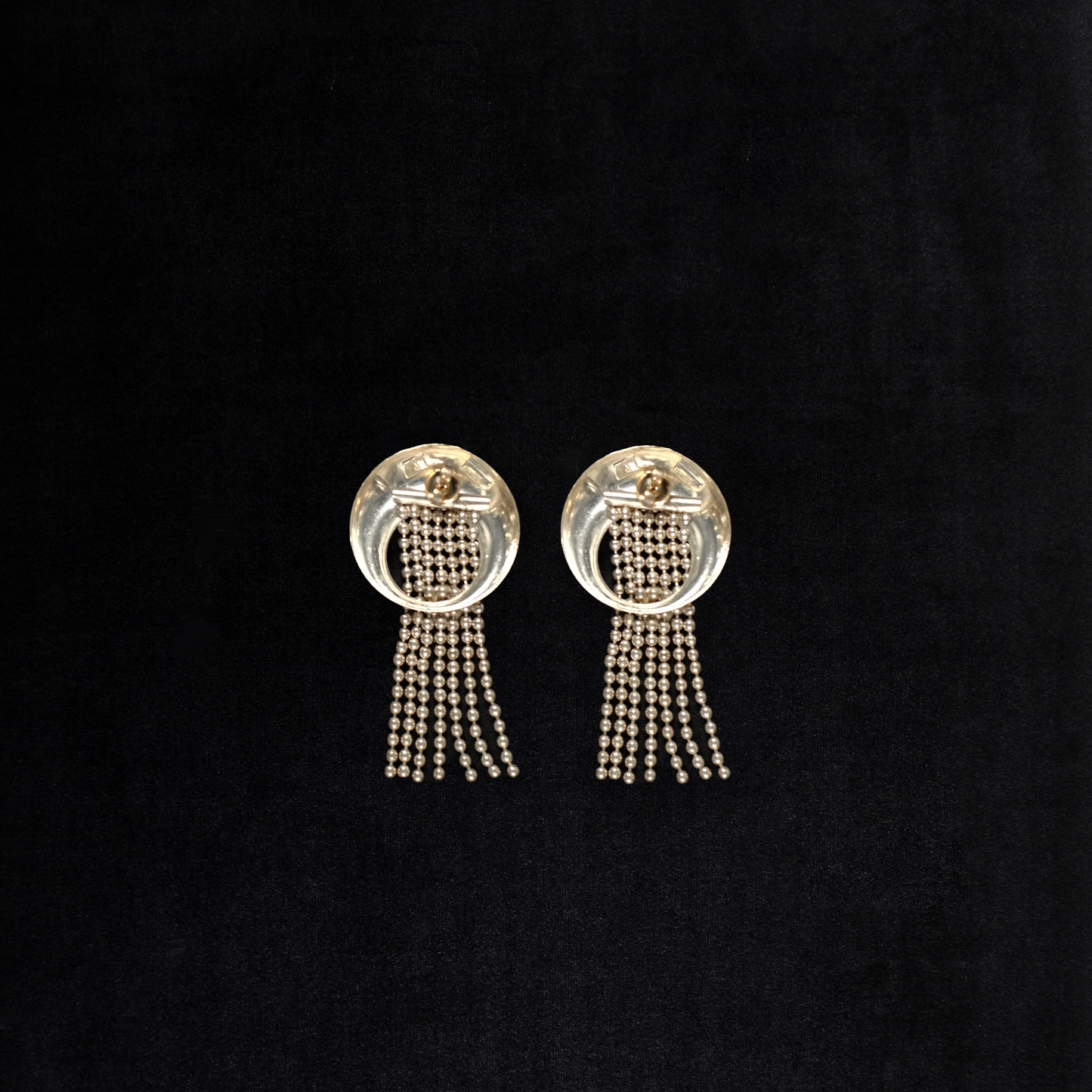 Vintage Sterling Silver Arc Fringe Earrings