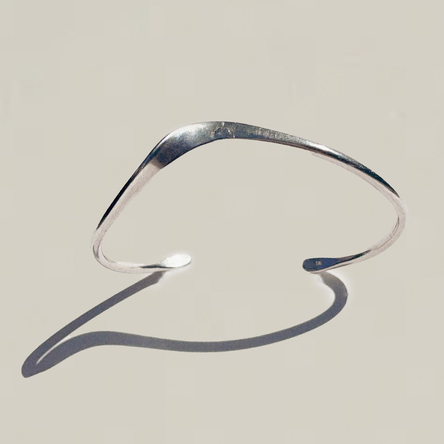 Vintage Sterling Silver Modernist Cuff Bracelet