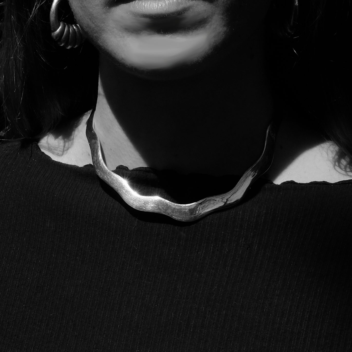 Vintage Sterling Silver Taxco Wavy Collar Necklace