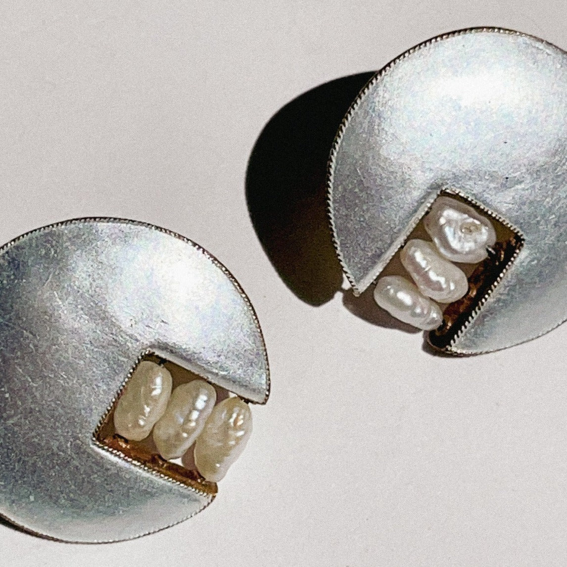 Vintage Sterling Silver Freshwater Pearl Earrings