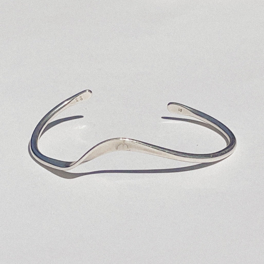 Vintage Sterling Silver Modernist Cuff Bracelet