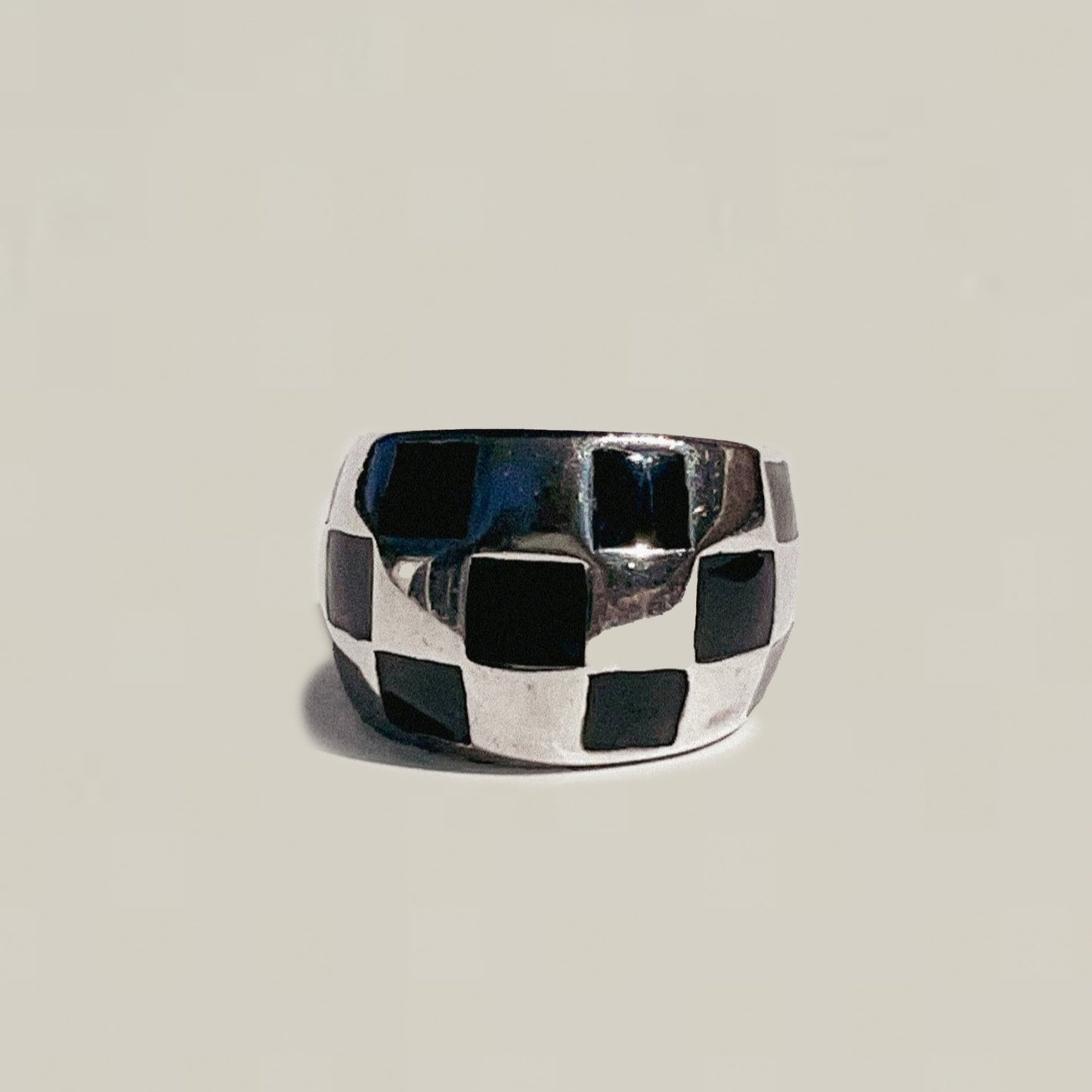 Vintage Checker Dome Ring