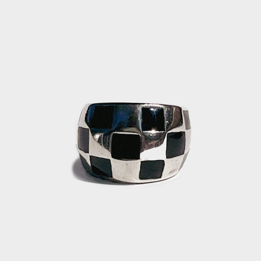 Vintage Checker Dome Ring