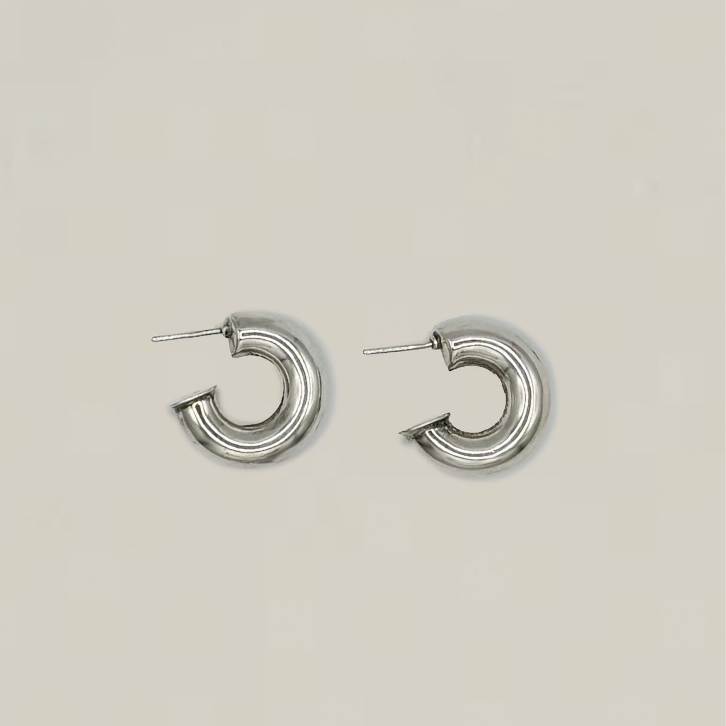 Vintage Silver Chunky Hoops