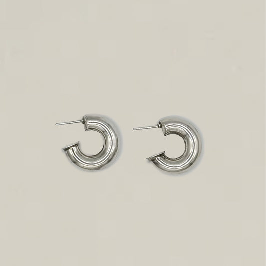 Vintage Silver Chunky Hoops