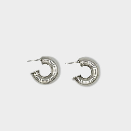 Vintage Silver Chunky Hoops