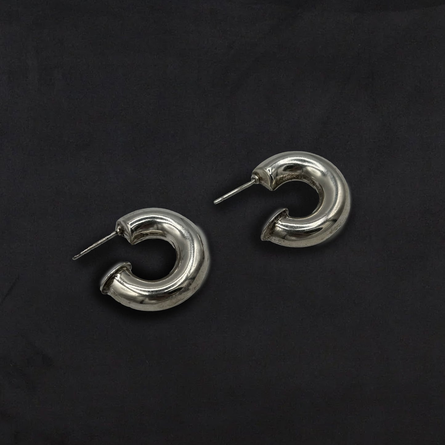 Vintage Silver Chunky Hoops