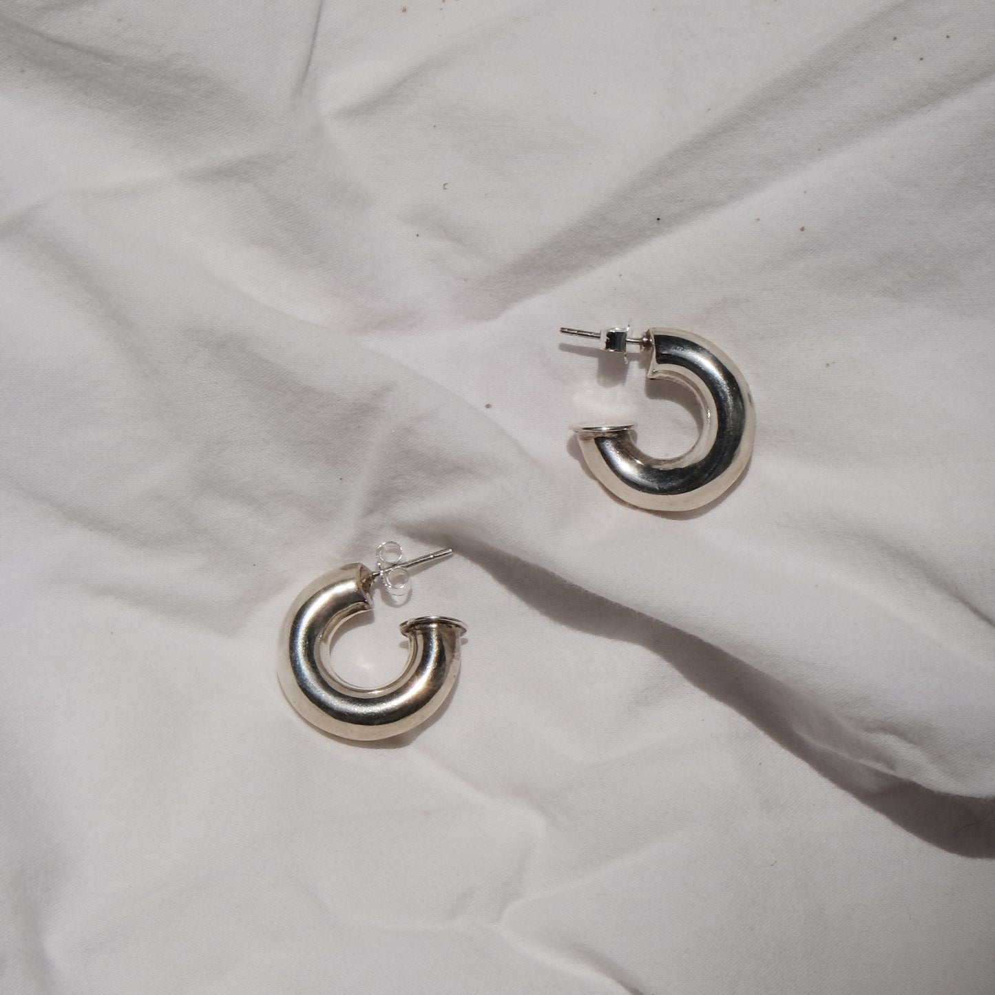 Vintage Silver Chunky Hoops