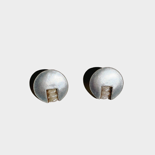 Vintage Disc Pearl Earrings