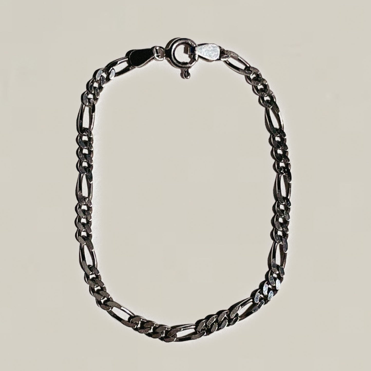 Vintage Silver Figaro Chain Bracelet